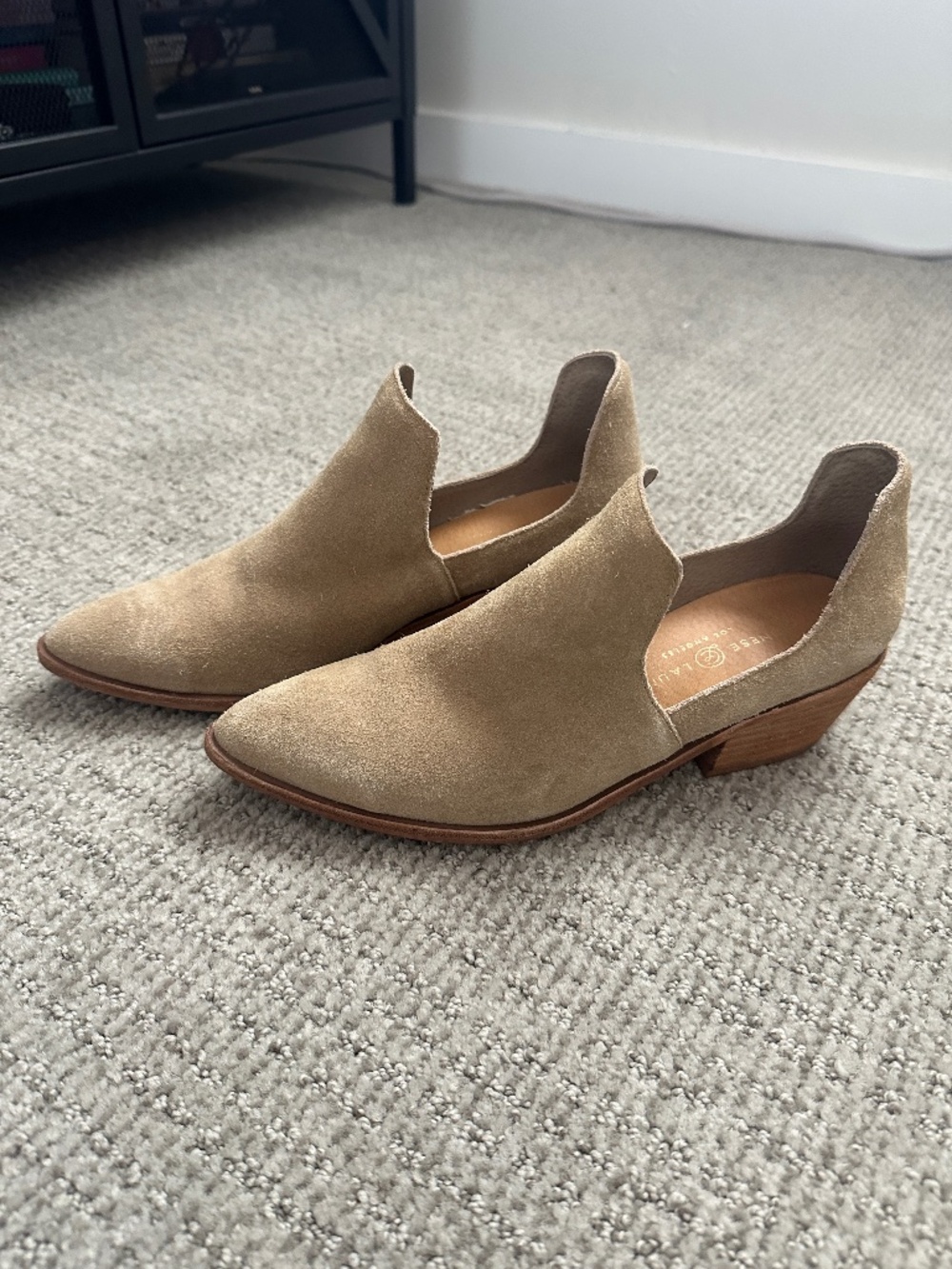 Chinese Laundry suede tan ankle booties - size 7.5
